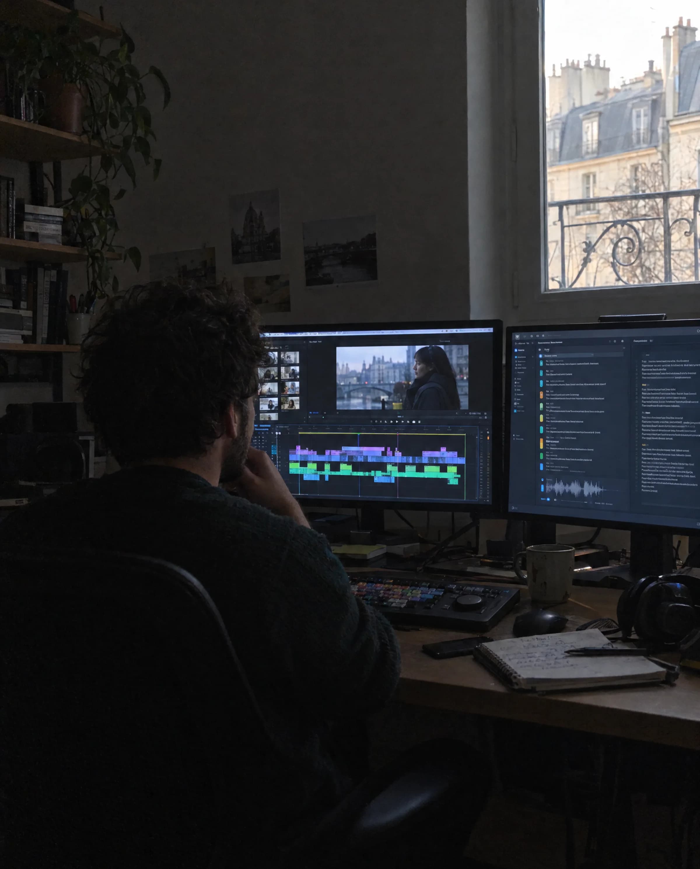 Monteur utilisant un assistant IA de dérushage