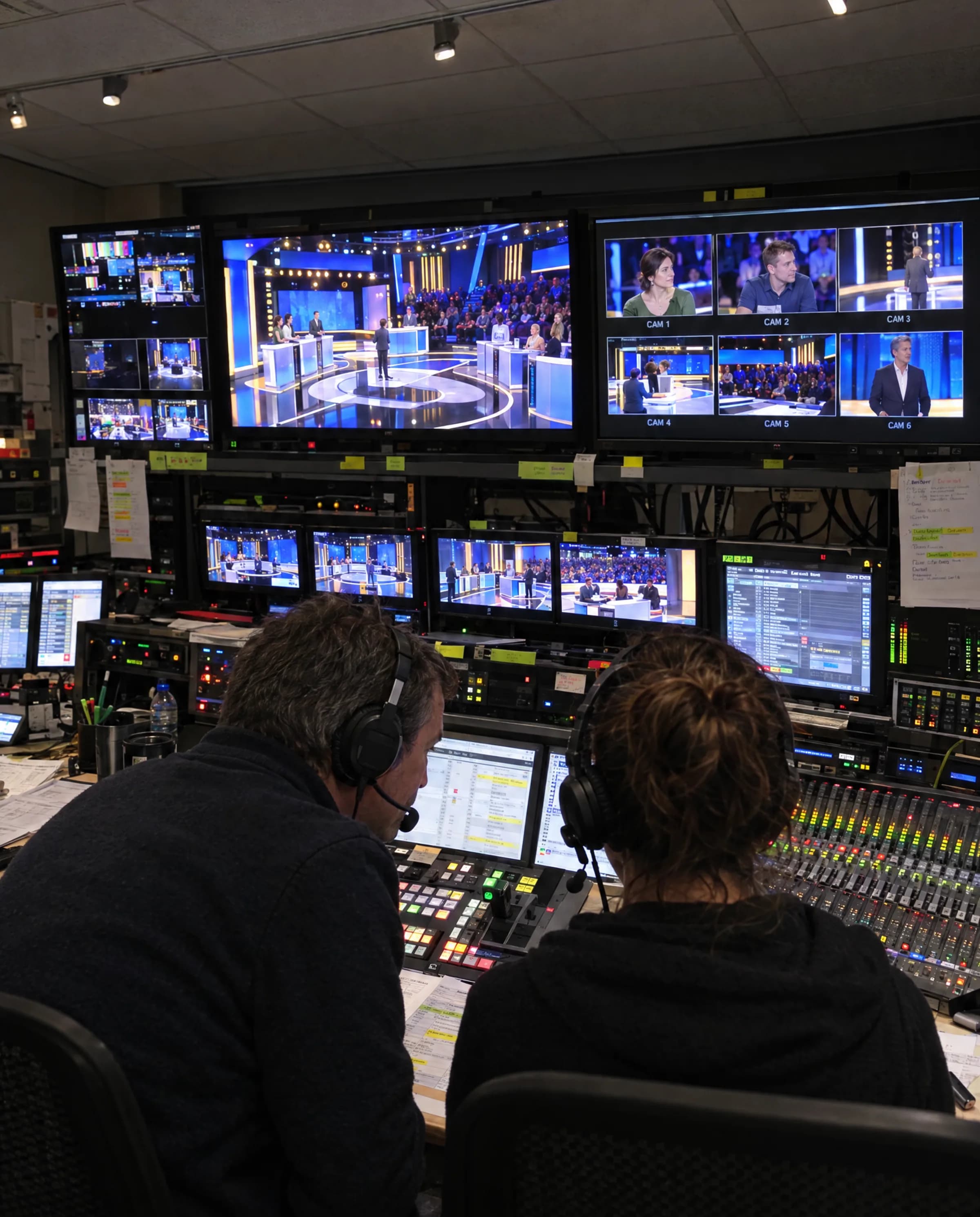 Régie broadcast pendant l'enregistrement d'un jeu télévisé