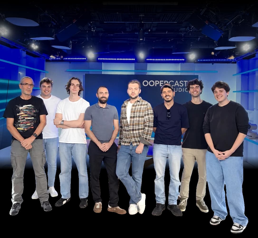 L'équipe Oopercast sur le plateau Oopercast Studio