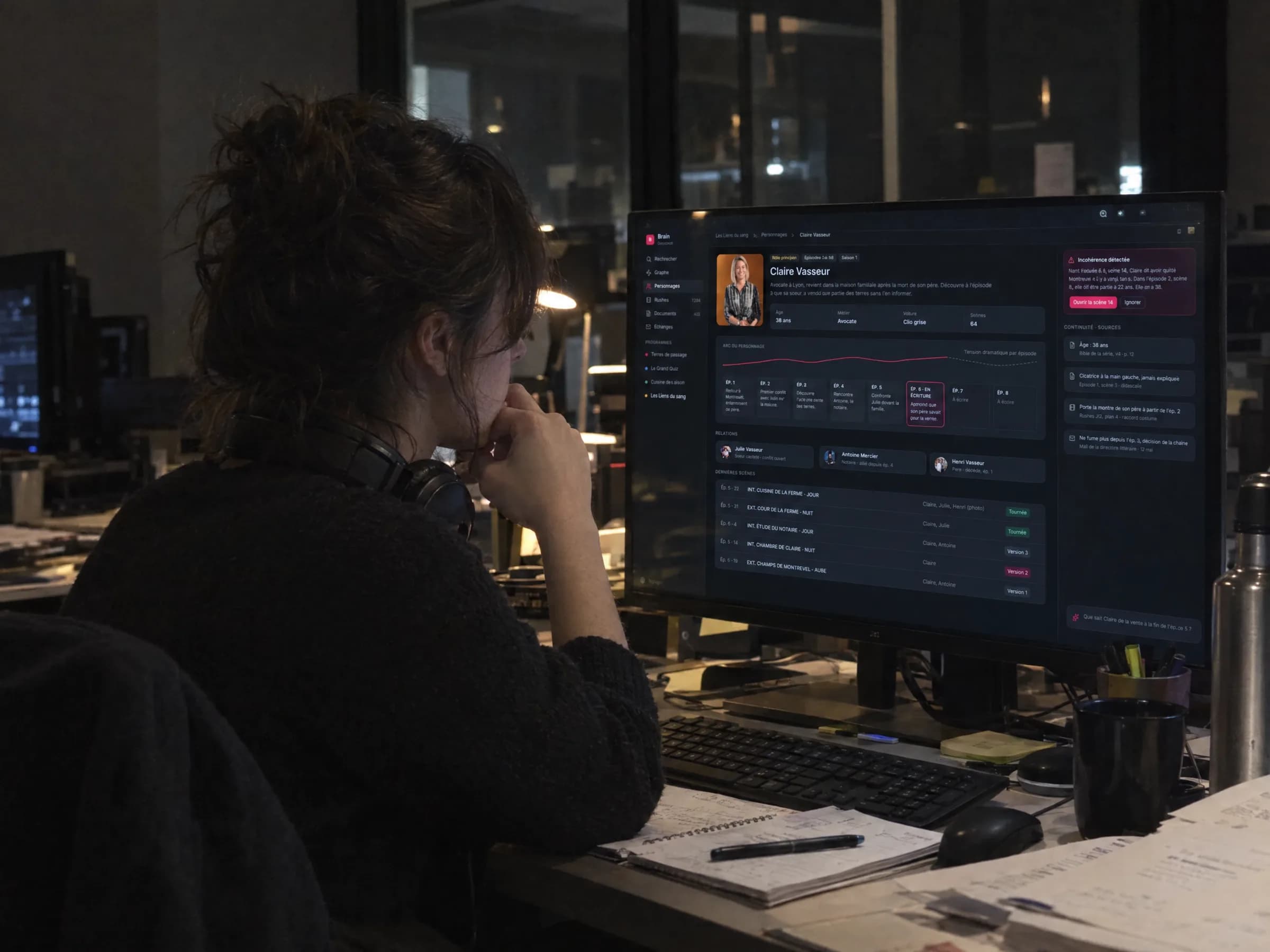 Monteuse documentaire interrogeant Ooper Brain : réponse sourcée, extraits de rushes et timecodes